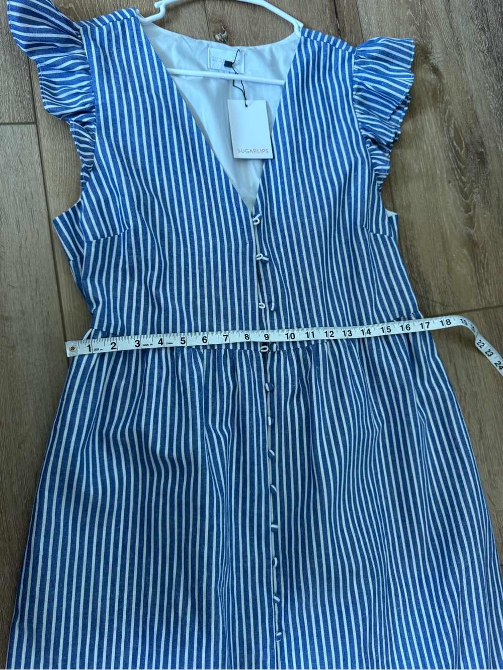 Sugarlips Sandy Striped Evianna Flutter Maxi Dress Size XL new with tags - Picture 4 of 10